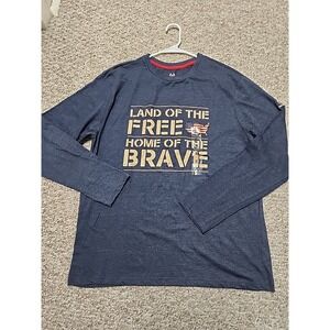 Realtree "Land of the Free Home of the Brave" Men's Long Sleeve T-Shirt Blue XL